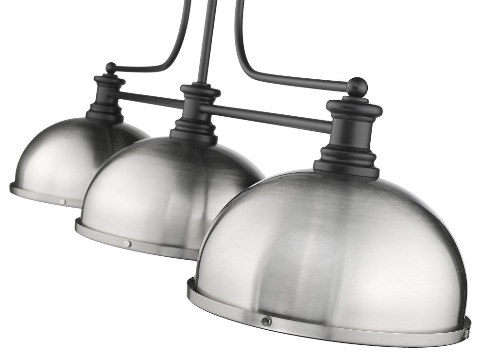 Zlite 725-3MB-D12BN 3-Light Billiard, Brushed Nickel