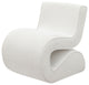 Boucle Upholstered Accent Chair With Curved Design, Cream