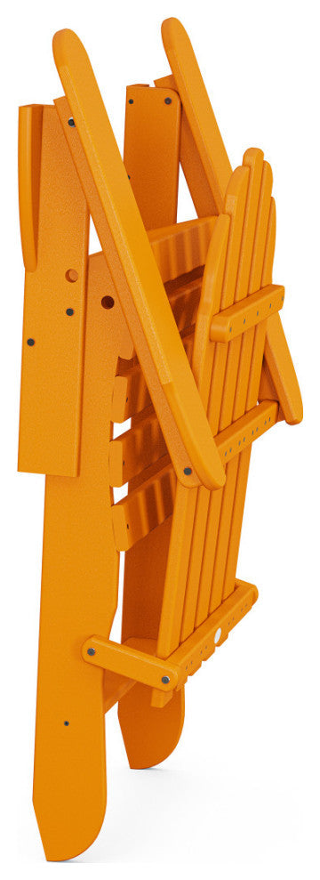 Polywood Classic Folding Adirondack Chair, Tangerine