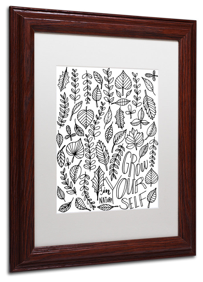 Elizabeth Caldwell 'Grow Yourself' Art, Wood Frame, White Mat, 11x14