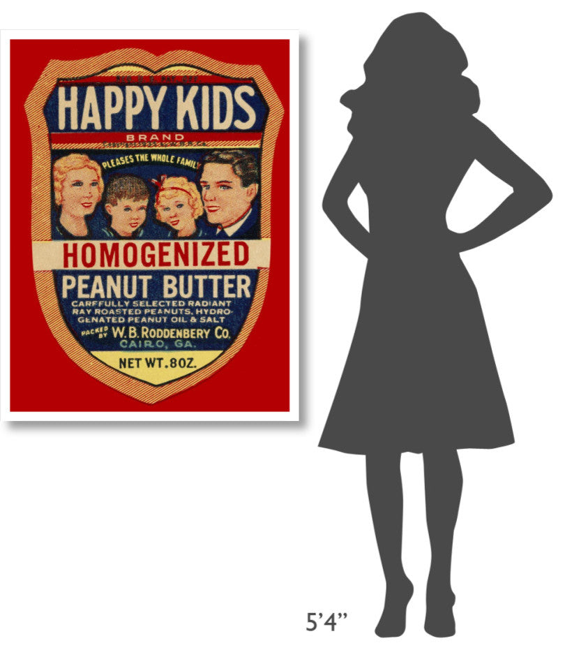 "Happy Kids Homogenized Peanut Butter" Paper Print by Retrolabel, 32"x42"