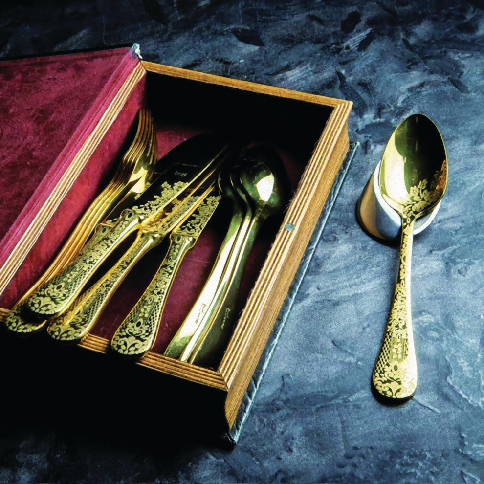 Casablanca Flatware Set, Gold, 20-Piece Set