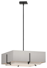 Exos Square Double Shade Pendant, Natural Anna Inner, Flax Outer