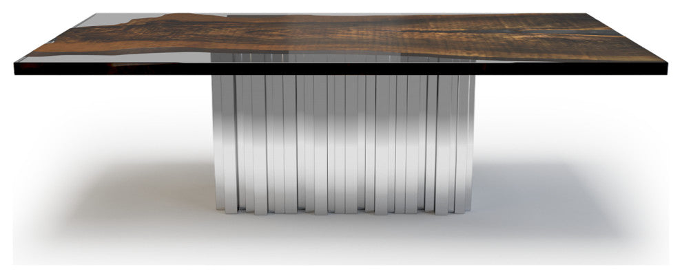 Stellio Dining Table, Chrome Base, 12-14 Seater