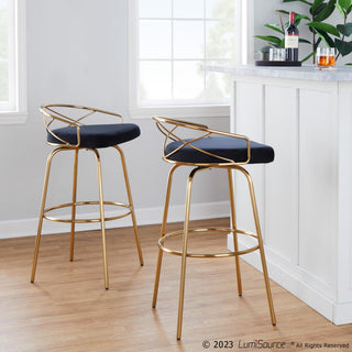 Charlotte Glam 30" Fixed-Height Barstool, Set of 2