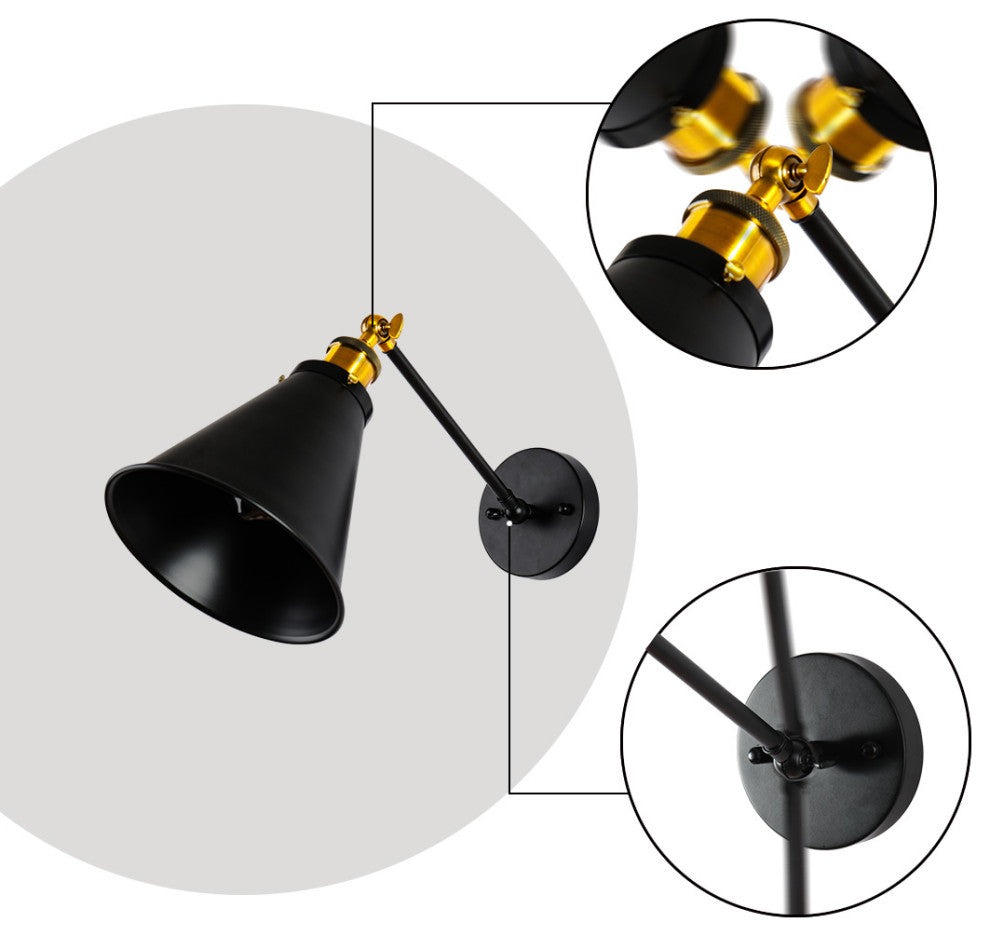 Industrial Edison Antique Matte Black Wall Sconce Simplicity