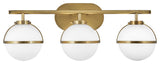 Hinkley Hollis Bathroom Vanity Light, Heritage Brass, 3 Light