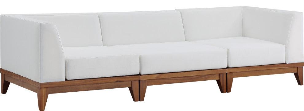 Rio Water Resistant Fabric  Patio 3-Piece Modular Sofa, Off White