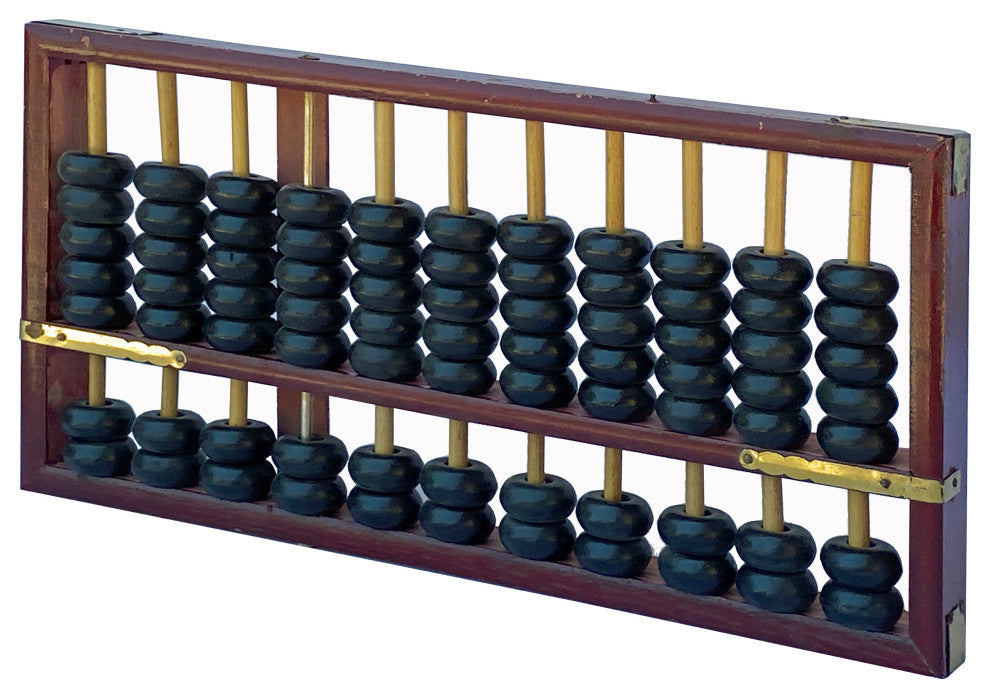 Chinese Red Brown Stain Wood Abacus Fengshui Paperweight Display Hws2487