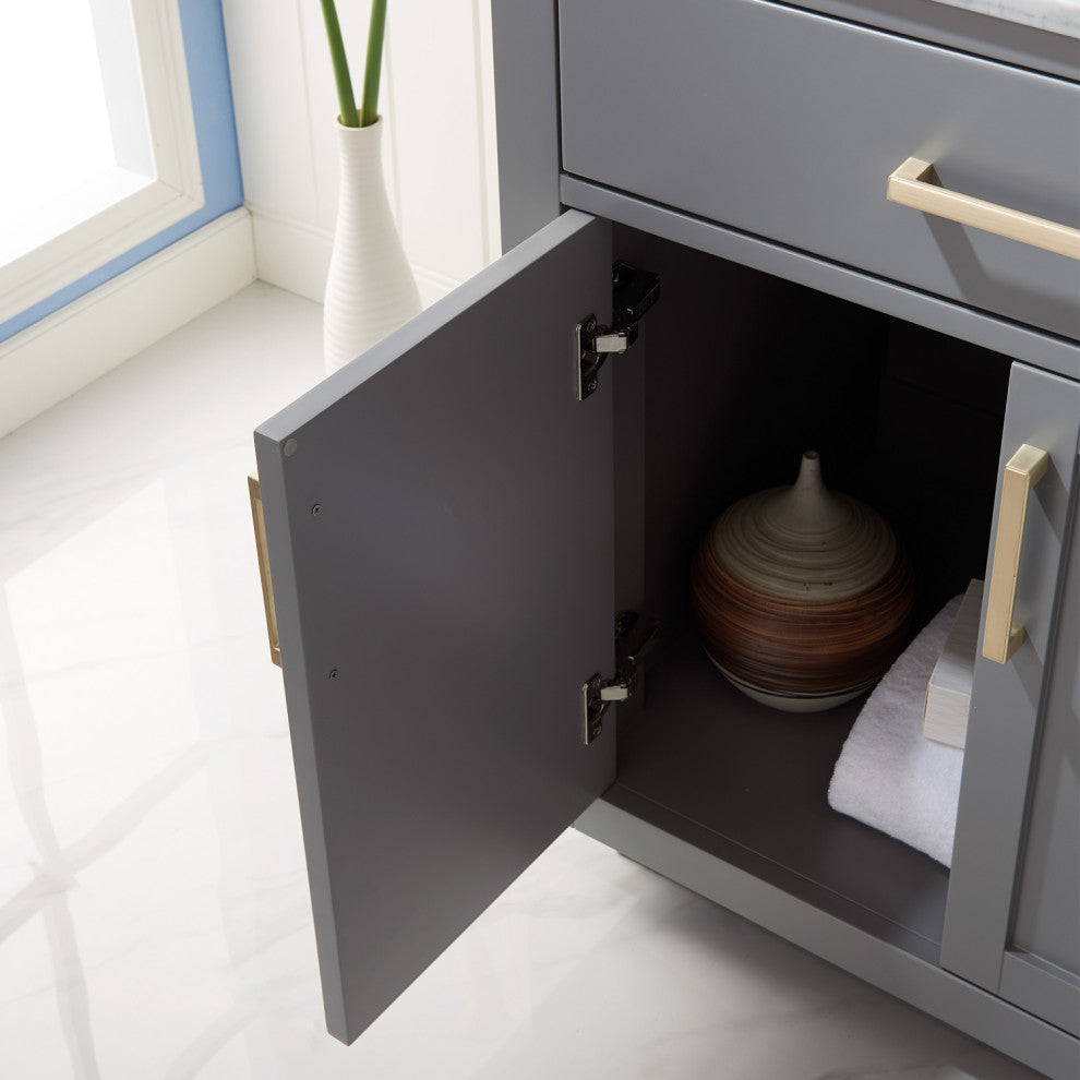Ivy Gray Bathroom Vanity Set, 30", Without Mirror