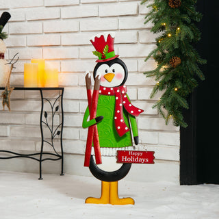 36"H Metal Penguin Yardstake or Standing Decor or Wall Decor