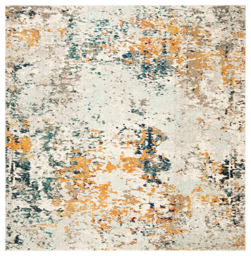 Safavieh Madison Mad453A Organic and Abstract Rug, Gray and Beige, 8'0"x8'0" Square