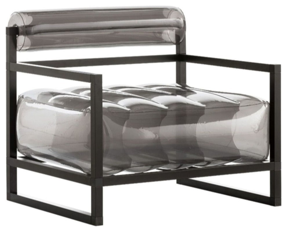 Mojow Yoko Inflatable Armchair, Black Smoke Black Frame