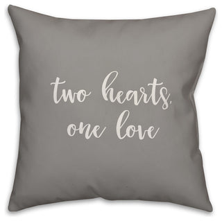 Two Hearts One Love 16x16 Throw Pillow Cover