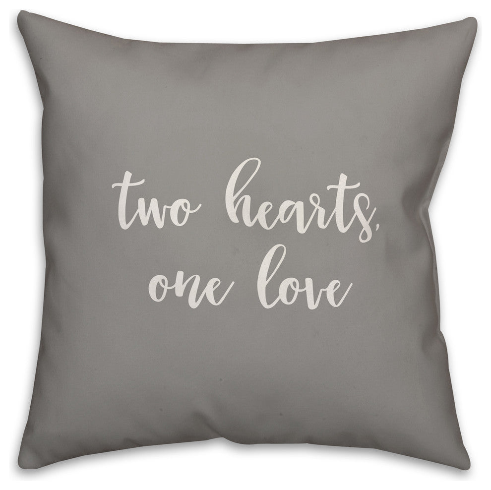 Two Hearts One Love 16x16 Throw Pillow Cover