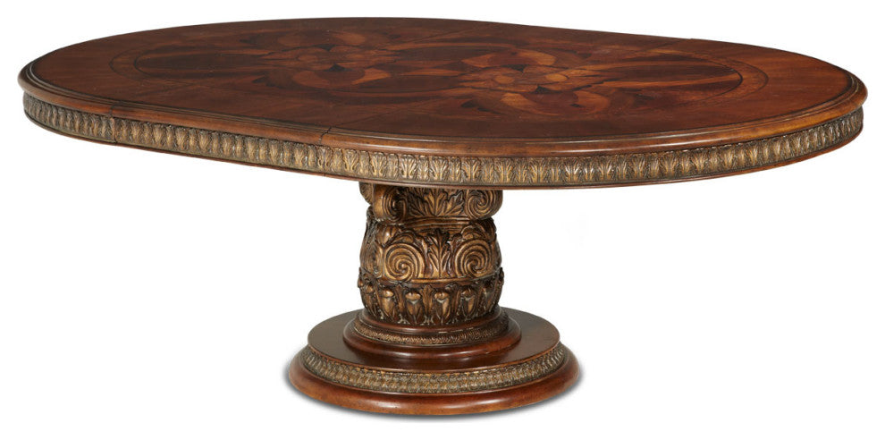 AICO Furniture Villa Valencia 5 Piece Round Dining Table Set