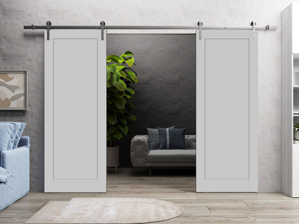 Double Barn Door 56 x 80 | Quadro 4111 Matte Grey | 13FT