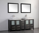 Vanity Art Vanity Set With Vessel Sink, Espresso, 72", Standard Mirror