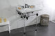 Kingston Brass LMS30MASQ0 30" Carrara Marble Console Sink, Acrylic Legs