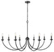 8 Light 52 in. Matte Black Chandelier