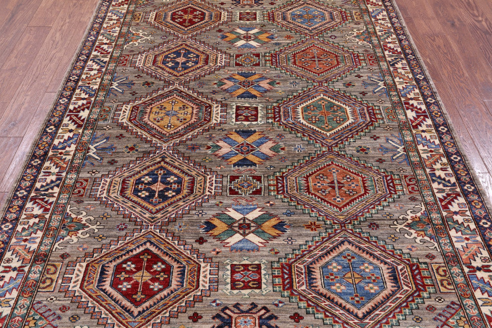5' 6" X 8' 0" Super Kazak Handmade Rug - Q12347