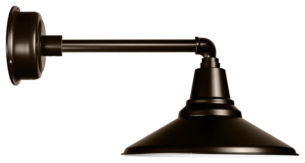 18" Calla LED Barn Light With Metropolitan Arm, Mahogany Bronze