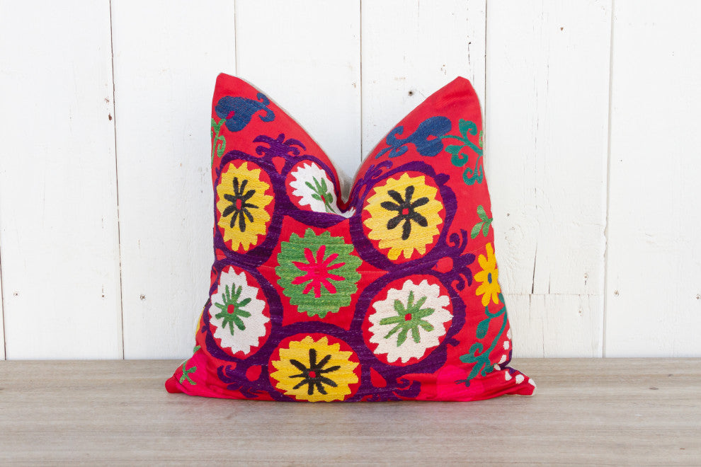 Zeena Vintage Suzani Square Pillow