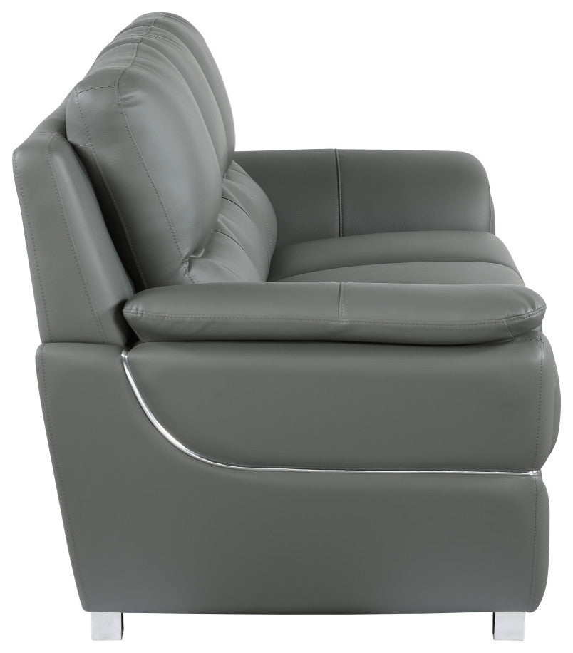37" Grey Chic Leather Recliner Chair