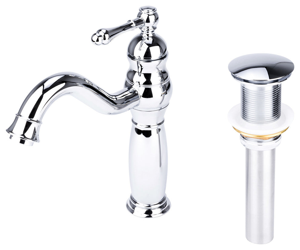 Fontaine Traditional Vessel Bathroom Faucet with Drain in Chrome