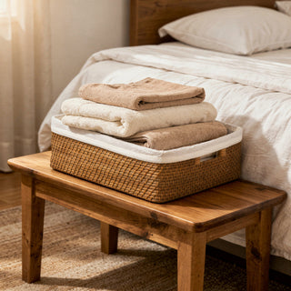 Laguna Rattan Shelf Basket With Liner, Honey Brown