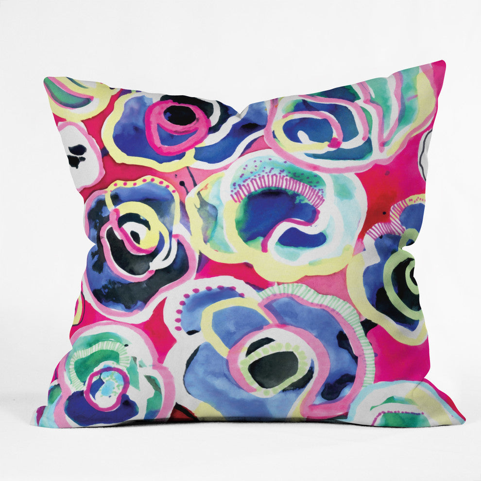 Deny Designs Cayenablanca Flower Party Outdoor Throw Pillow