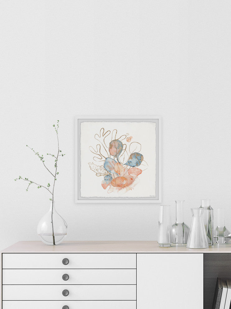 "Coral Highlight" Framed Painting Print, 18x18
