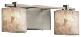 Era 2-Light Bath Bar, Oval Shade, Brushed Nickel, Alabaster Rocks, LED