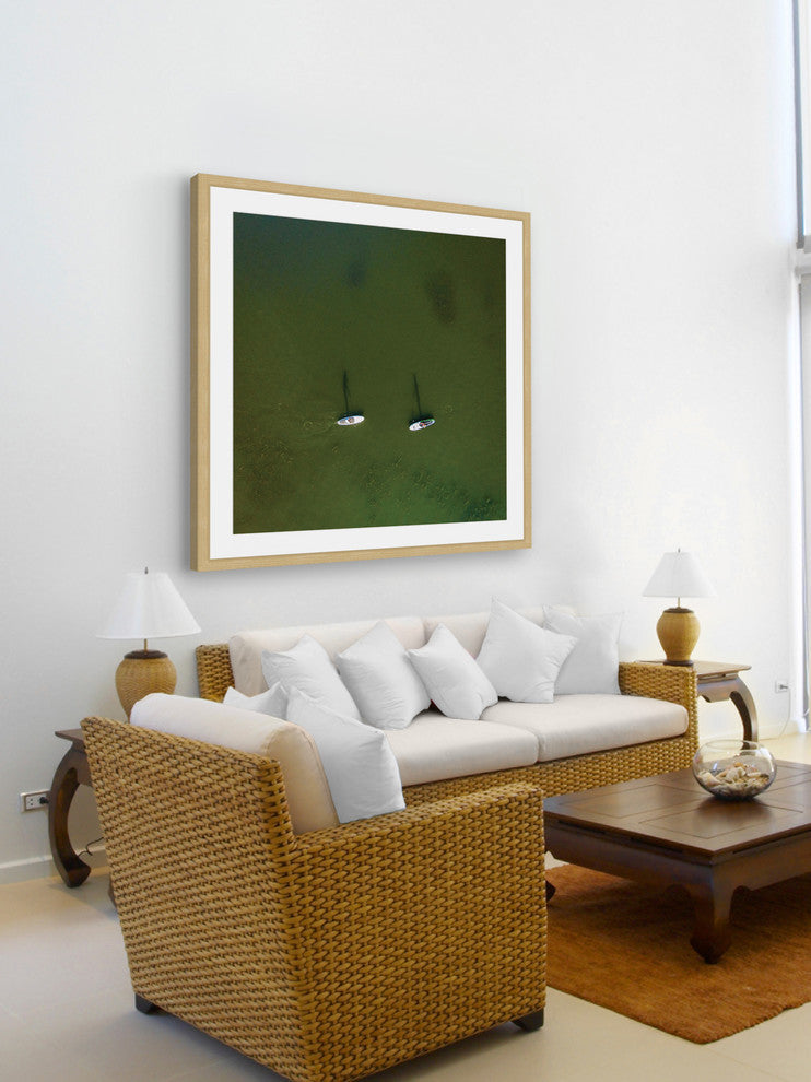 "Two Boats" Framed Print by Karolis Janulis