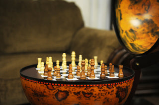 Red Globe 13 Inches With Chess Holder Globe Wine Stand Bar Cabinet