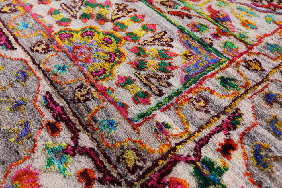 Wool & Silk Mamluk Handmade Rug 7' 9" X 9' 10" - Q13726