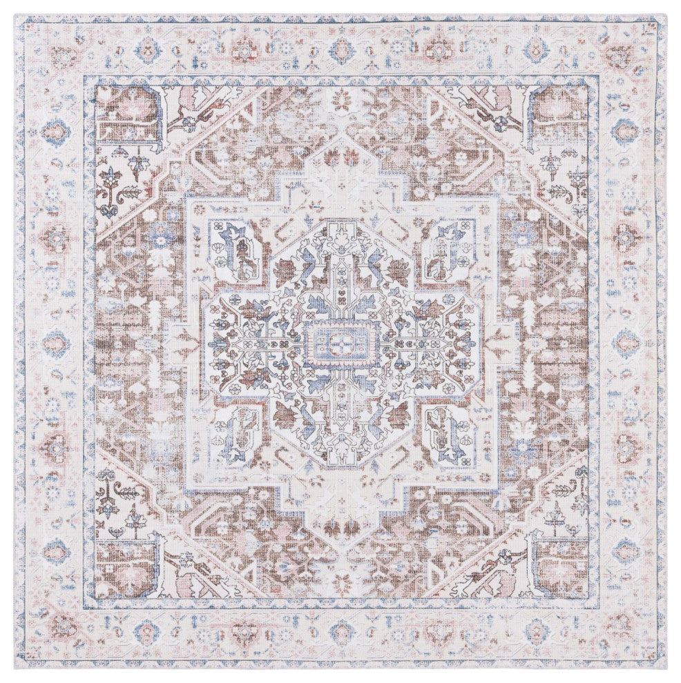 Safavieh Arizona Machine-Washable Collection ARZ109 Rug, Taupe/Beige, 6' Square