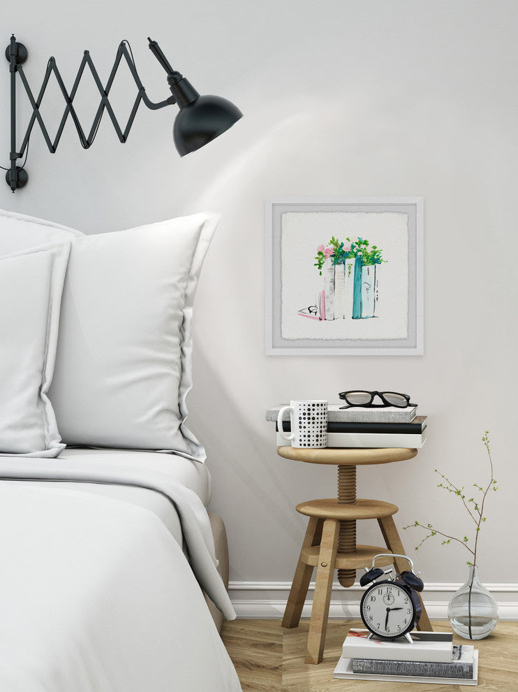 "Planter Books" Framed Painting Print, 24"x24"