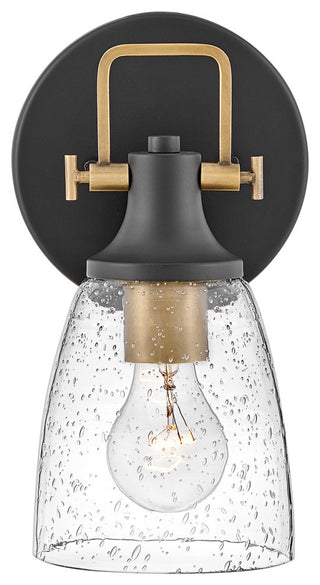Hinkley Easton 6" Single Light Bath Vanity Fixture, Black + Heritage Brass
