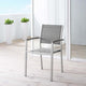 Shore Outdoor Patio Aluminum Dining Chair - Silver Gray