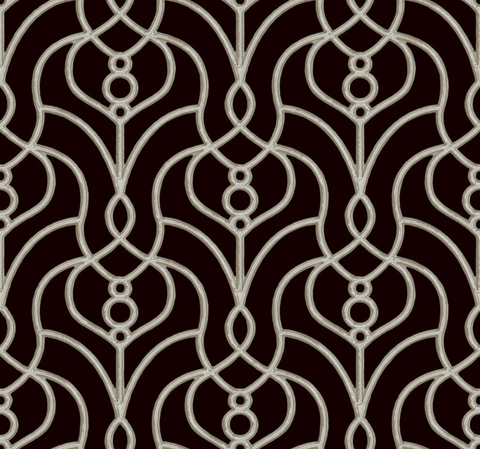 Black Divine Trellis Wallpaper