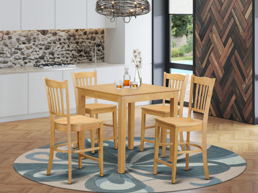 5 Pc Pub Table Set - High Top Table And 4 Counter Height Stool