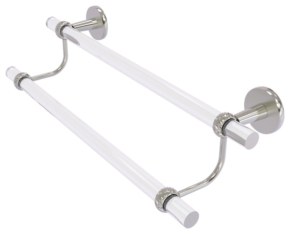 Clearview 36" Double Towel Bar with Twisted Accents, Satin Nickel