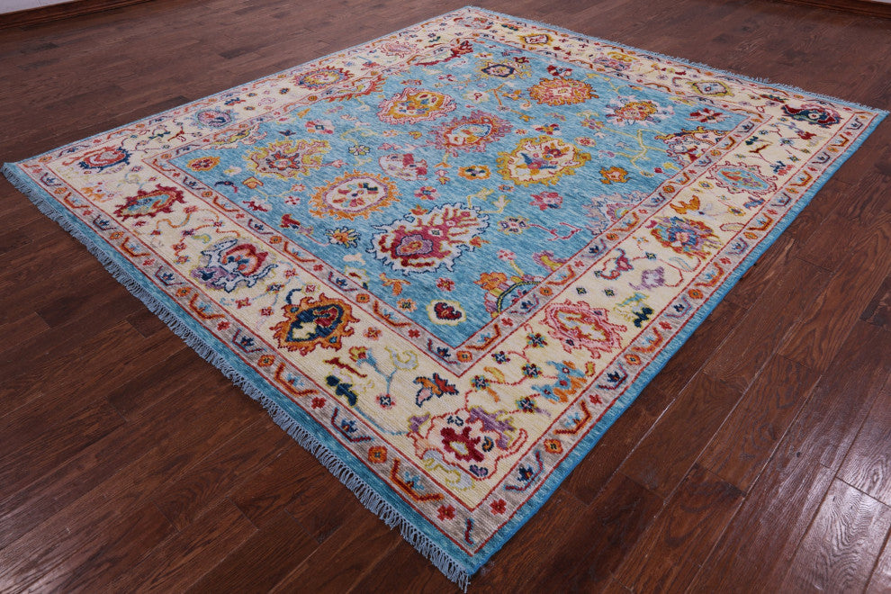 Turkish Oushak Hand Knotted Wool Rug 8' 3" X 9' 8" - Q16125