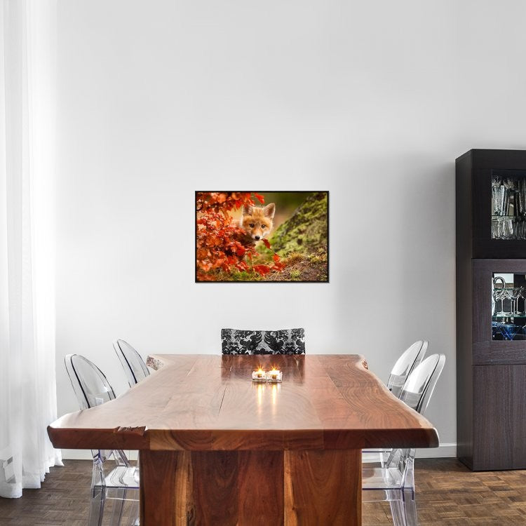 "Fox" Framed Canvas Giclee by Robert Adamec, 31x21"
