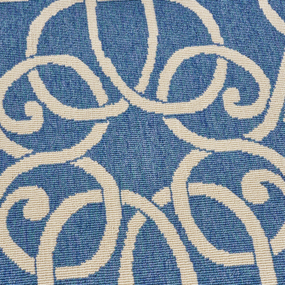 GDF Studio Alfonso Indoor Geometric 5x8 Area Rug, Navy and Ivory