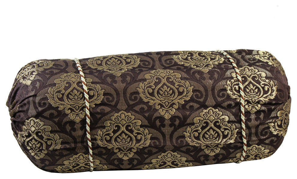 Natural Geo Dark Brown Gao Takiya Bolster Pillow, Set of 2