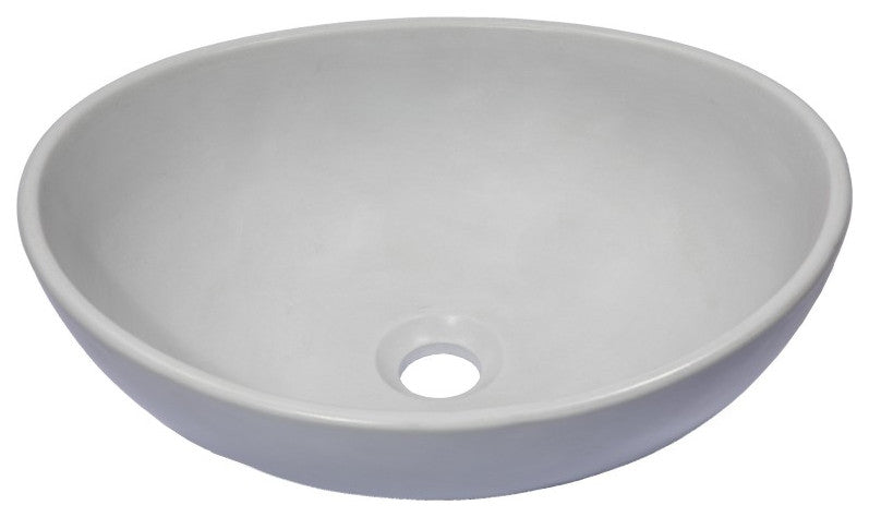 Eden Bath EB_N012LG Oval Concrete Vessel Sink - Light Earthen Gray