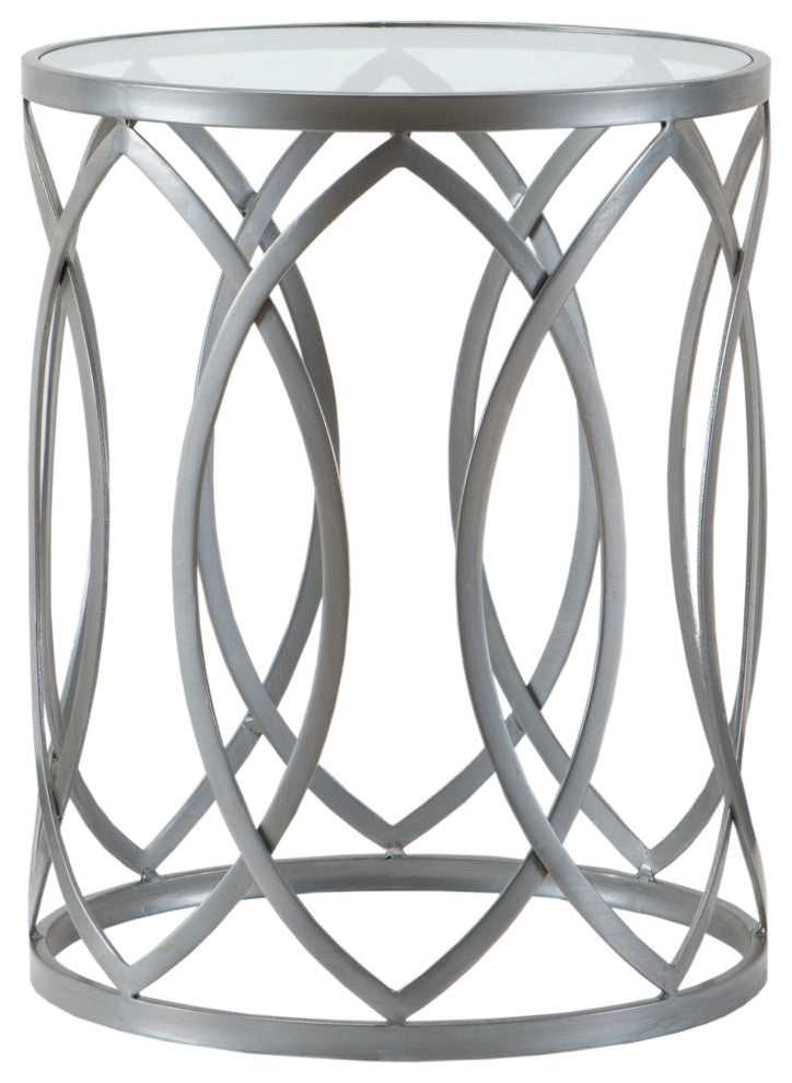 Arlo Metal Round Accent Table, Silver