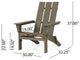 Gurekam Outdoor Foldable Adirondack Chairs, Set of 2, Gray